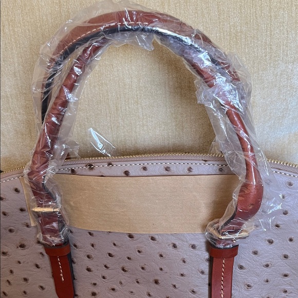 Dooney & Bourke Light Taupe and Carmel Ostrich Satchel 🪻 - Picture 3 of 15